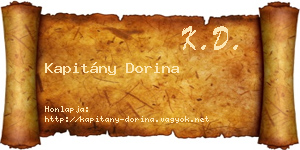 Kapitány Dorina névjegykártya
