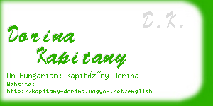 dorina kapitany business card